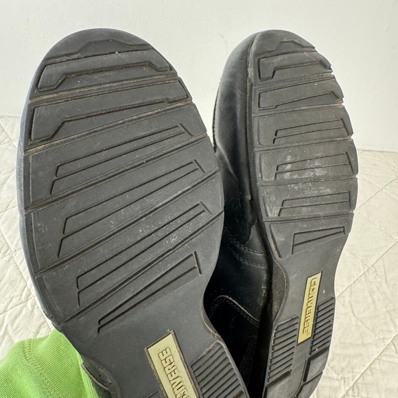 VTG! Converse All Star Black Leather Sneakers 11.5 Athletic Shoes 3B9710 Retro - Picture 9 of 12